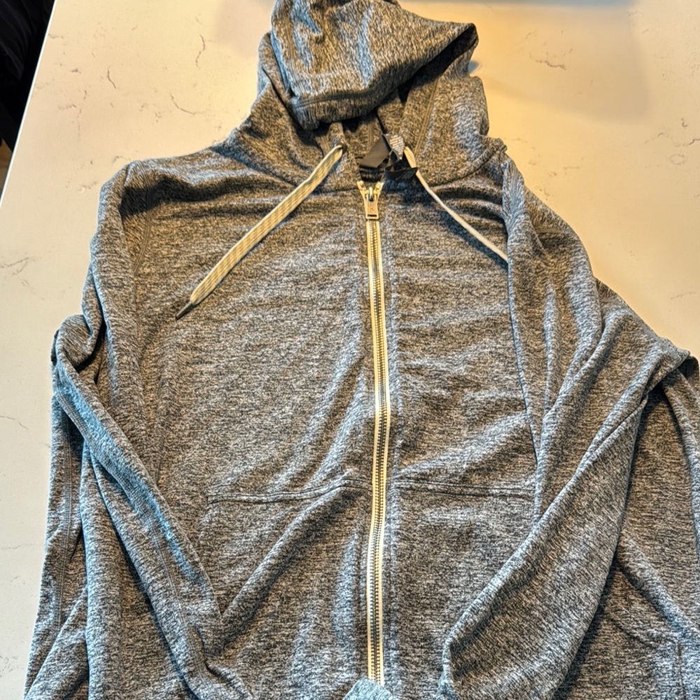 Vuori Heather Gray Zip-Up Hoodie